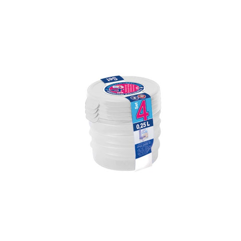 ABREFÁCIL / Set 4 Taperhogar Redondos 0,25 L (tapa opaca) - Menaje Juypal