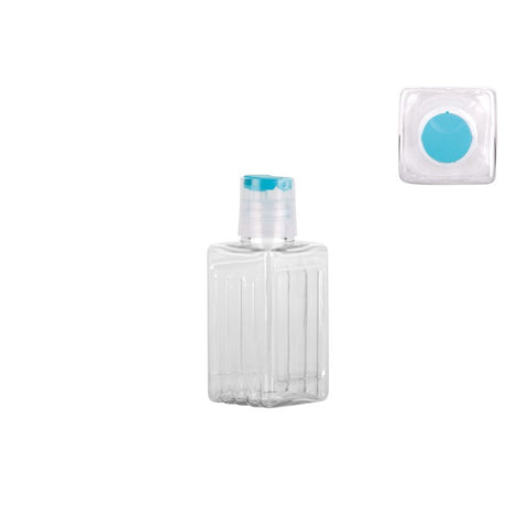 TRAVEL-COSMETIC Botella Cuadrada PUSH 75 ML Transparente - Menaje Juypal