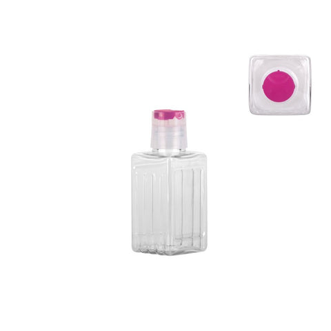 TRAVEL-COSMETIC Botella Cuadrada PUSH 75 ML Transparente - Menaje Juypal