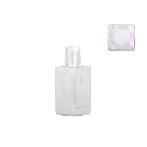 TRAVEL-COSMETIC Botella Cuadrada PUSH 100 ML transparente - Menaje Juypal