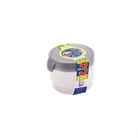 ABREFÁCIL SET 3 TaperHogar Redondos 0,25 L (Tapa opaca) - Menaje Juypal