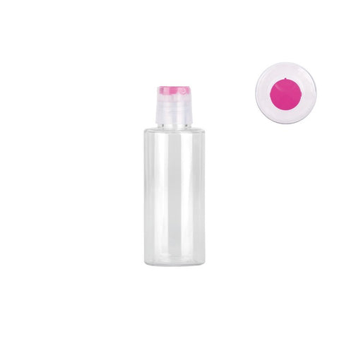 TRAVEL FLEX Botella Redonda PUSH 100 ML Transparente - Menaje Juypal
