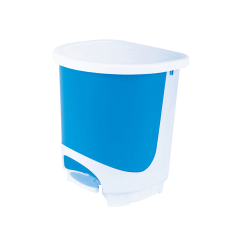 Cubo de Basura con Pedal 30 L Blanco/Azul