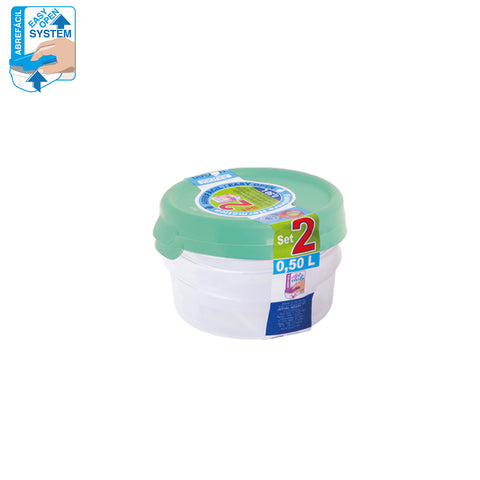 Taperhogar Redondo Set 2 0,50 L ABREFÁCIL - Soft Colors - Menaje Juypal