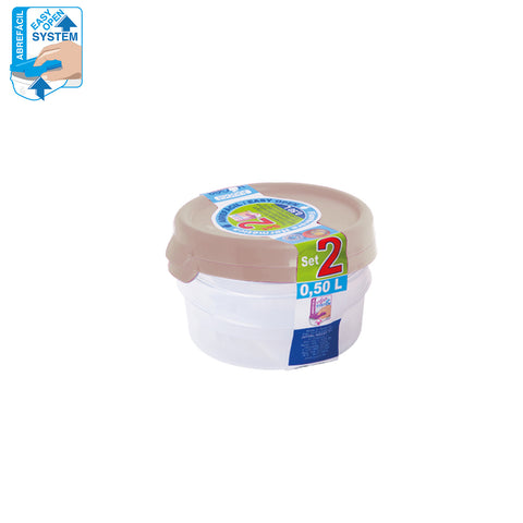Taperhogar Redondo Set 2 0,50 L ABREFÁCIL - Soft Colors - Menaje Juypal