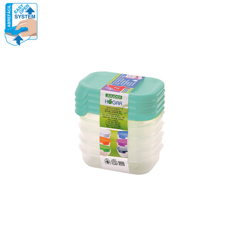 TaperHogar Rectangular Set 4 0,25 L Abrefácil - Soft Colors