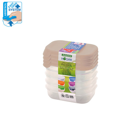 TaperHogar Rectangular Set 4 0,25 L Abrefácil - Soft Colors