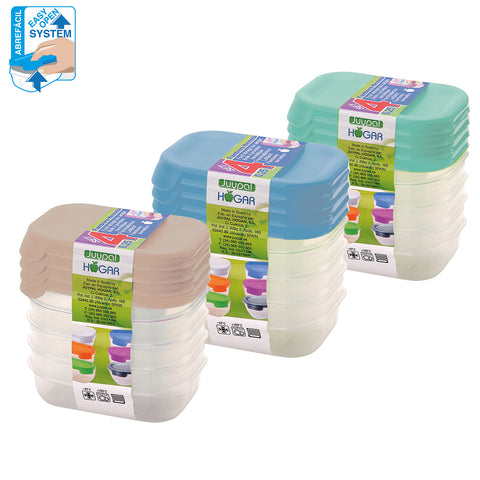 TaperHogar Rectangular Set 4 0,25 L Abrefácil - Soft Colors