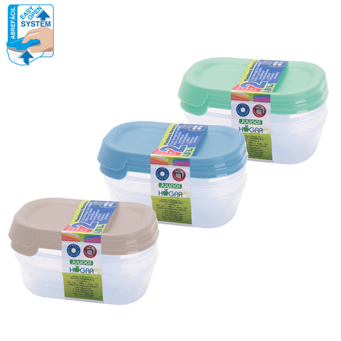 TaperHogar Rectangular Set 2 0,50 L Abrefácil - Soft Colors