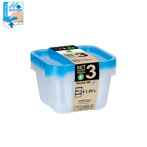 TaperFresh Cuadrado 1,30 L SET 3