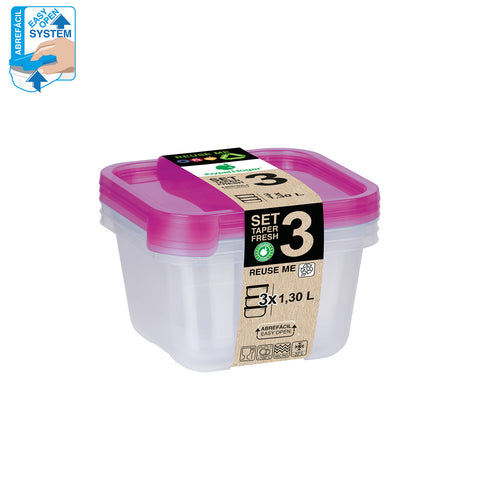 TaperFresh Cuadrado 1,30 L SET 3