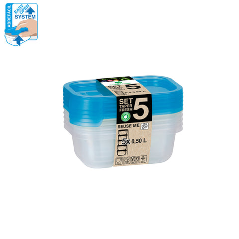 TaperFresh Rectangular 0,50 L SET 5