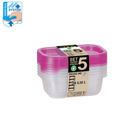 TaperFresh Rectangular 0,50 L SET 5