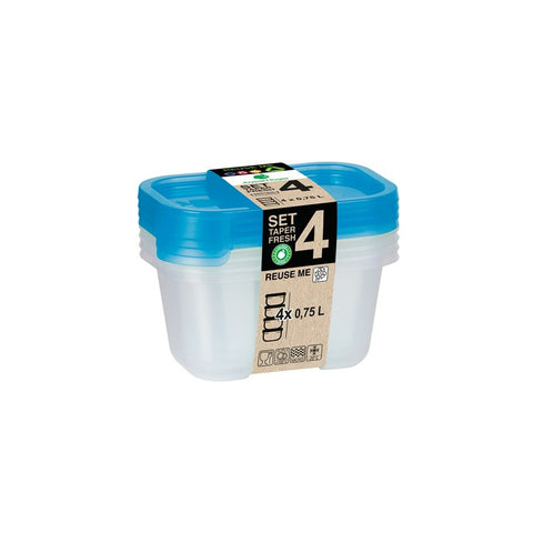 TaperFresh Rectangular 0,75 L SET 4