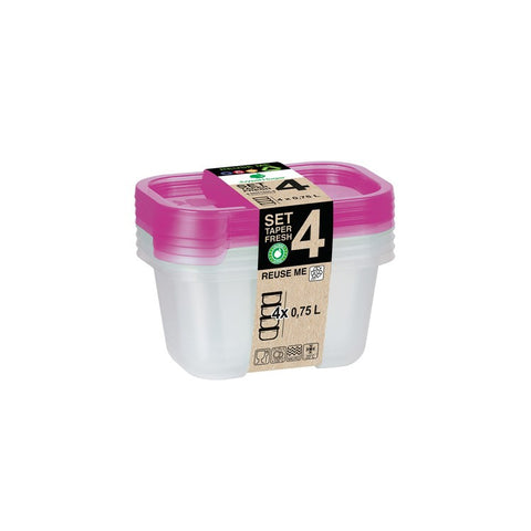 TaperFresh Rectangular 0,75 L SET 4