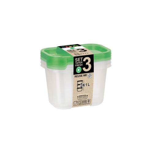 Taperfresh 1L SET 3 - Juypal Hogar | Tienda de productos de menaje para el hogar