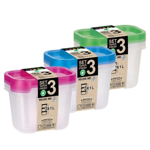 Taperfresh 1L SET 3 - Juypal Hogar | Tienda de productos de menaje para el hogar