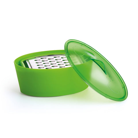 Rallador con recipiente antideslizante + cuchilla de acero inoxidable