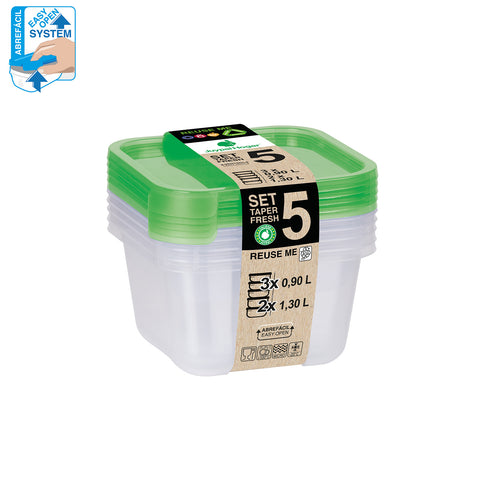 TaperFresh Cuadrado 5,30 L Set 5 MIX