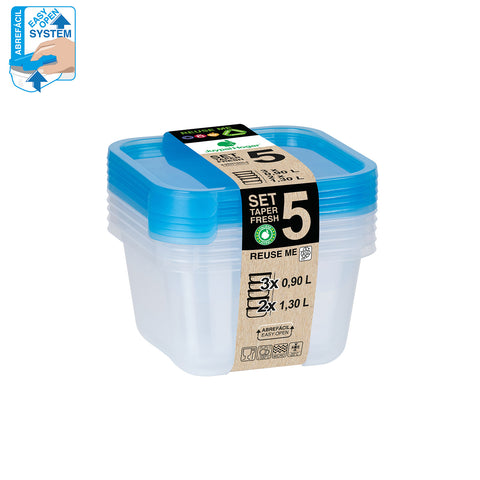 TaperFresh Cuadrado 5,30 L Set 5 MIX