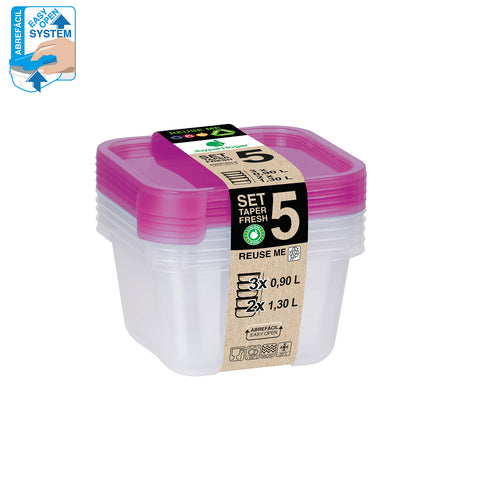 TaperFresh Cuadrado 5,30 L Set 5 MIX