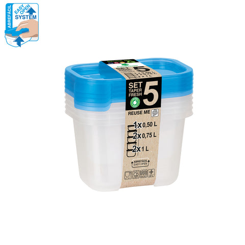 TaperFresh Rectangular 4 L Set 5 MIX