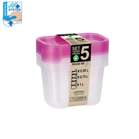 TaperFresh Rectangular 4 L Set 5 MIX