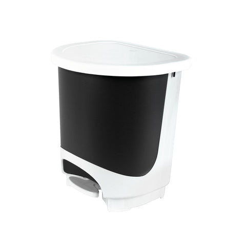 Cubo de Basura con pedal 30 L Blanco/Negro