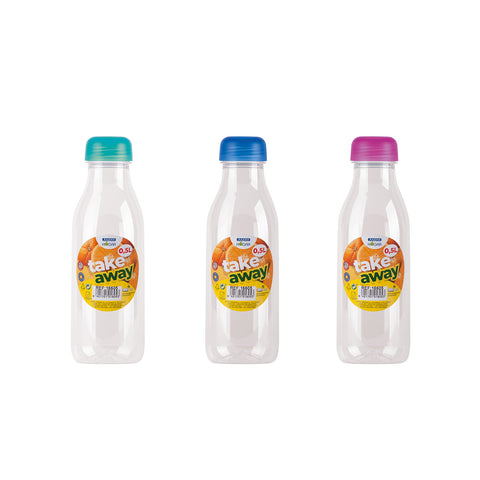 Botella PET zumo/ Agua 0,50 L + Tapón Premium