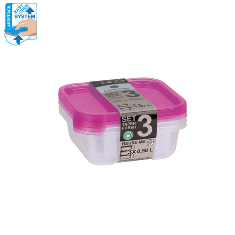 TaperFresh Cuadrado 0,90 L SET 3