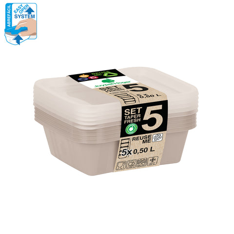 TaperFresh Ovalado 0,50 L Set 5 - Soft Colors