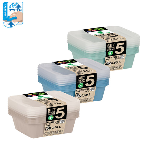 TaperFresh Ovalado 0,50 L Set 5 - Soft Colors