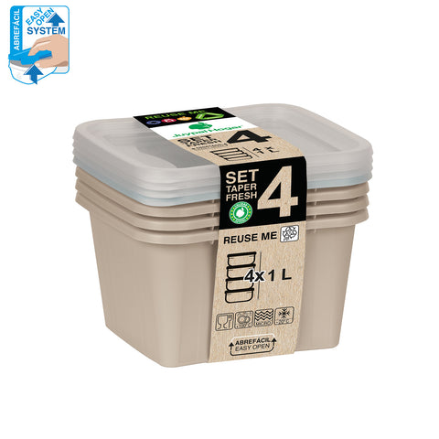 TaperFresh Ovalado 1 L Set 4 - Soft Colors