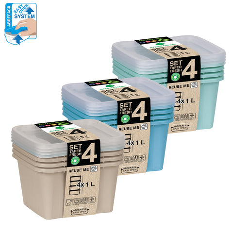 TaperFresh Ovalado 1 L Set 4 - Soft Colors