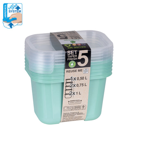 TaperFresh Rectangular 4 L Set 5 MIX - Soft Colors