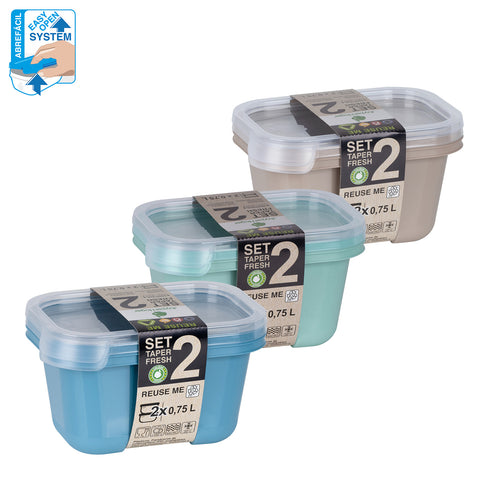 TaperFresh Rectangular 0,75 L SET 2 - Soft Colors