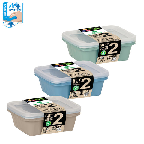 TaperFresh Ovalado 0,50 L Set 2 - Soft Colors