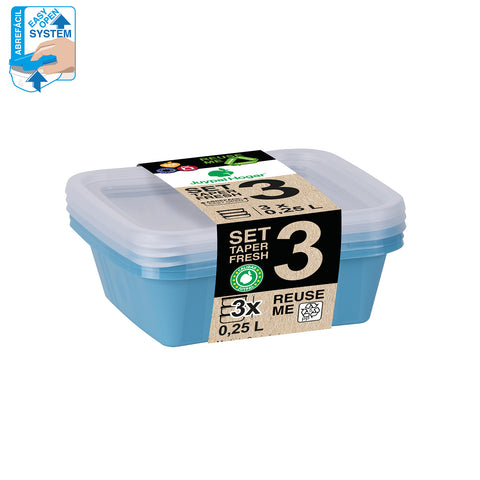 TaperFresh Ovalado 0,25 L Set 3 - Soft Colors