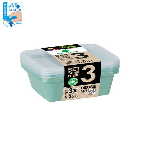 TaperFresh Ovalado 0,25 L Set 3 - Soft Colors