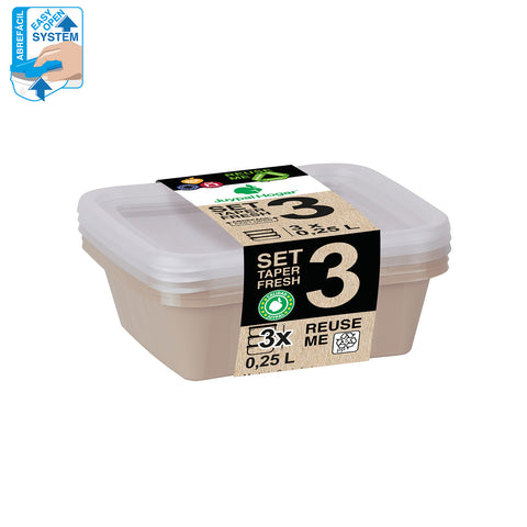 TaperFresh Ovalado 0,25 L Set 3 - Soft Colors