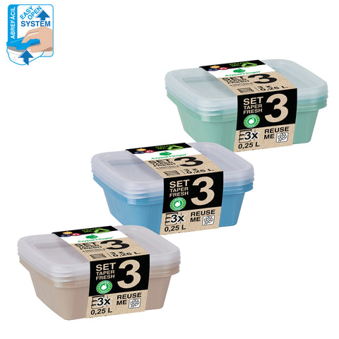 TaperFresh Ovalado 0,25 L Set 3 - Soft Colors