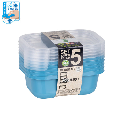TaperFresh Rectangular 0,50 L SET 5 - Soft Colors