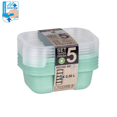 TaperFresh Rectangular 0,50 L SET 5 - Soft Colors