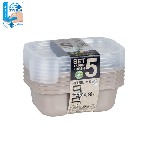 TaperFresh Rectangular 0,50 L SET 5 - Soft Colors