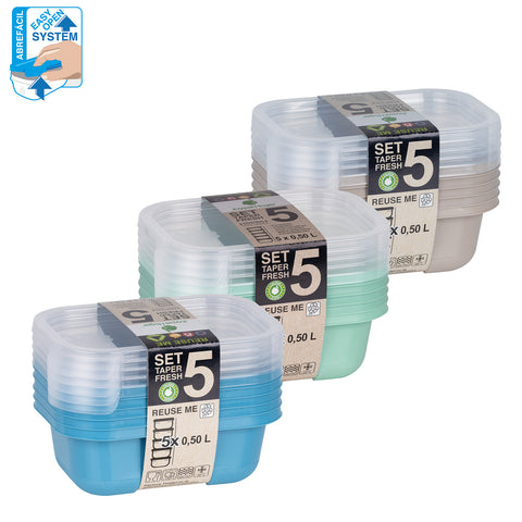 TaperFresh Rectangular 0,50 L SET 5 - Soft Colors