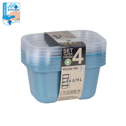 TaperFresh Rectangular 0,75 L Set 4 - Soft Colors