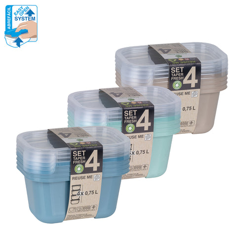 TaperFresh Rectangular 0,75 L Set 4 - Soft Colors