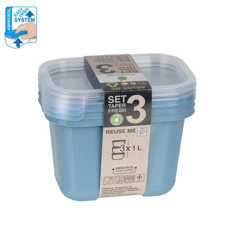 TaperFresh Rectangular 1 L Set 3 - Soft Colors
