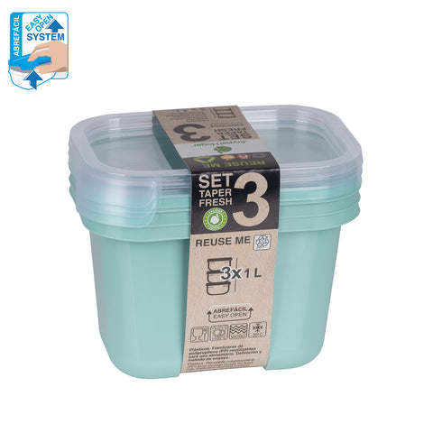 TaperFresh Rectangular 1 L Set 3 - Soft Colors