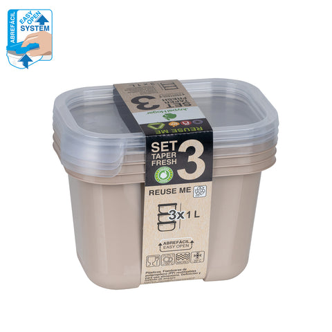 TaperFresh Rectangular 1 L Set 3 - Soft Colors
